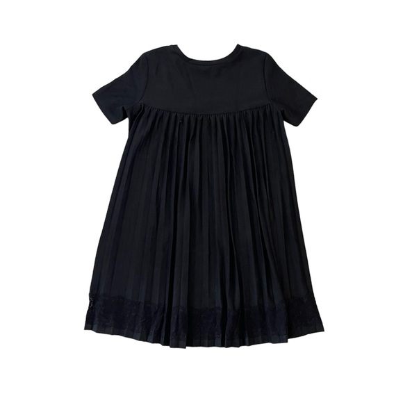 Zara Pleated A-line Black Dress - Picture 2 of 4